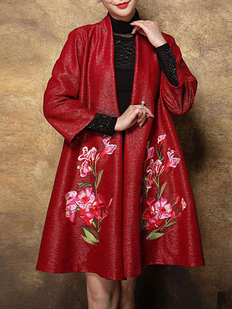 Plus-Size-Elegant-Women-Floral-Embroidery-Cardigans-1229721