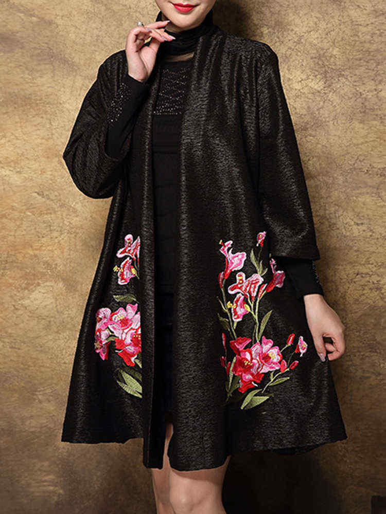 Plus-Size-Elegant-Women-Floral-Embroidery-Cardigans-1229721