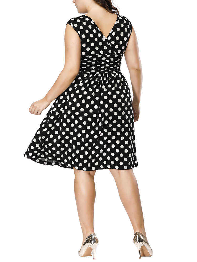 Plus-Size-Polka-Dot-V-neck-Sleeveless-Women-Dress-1412962