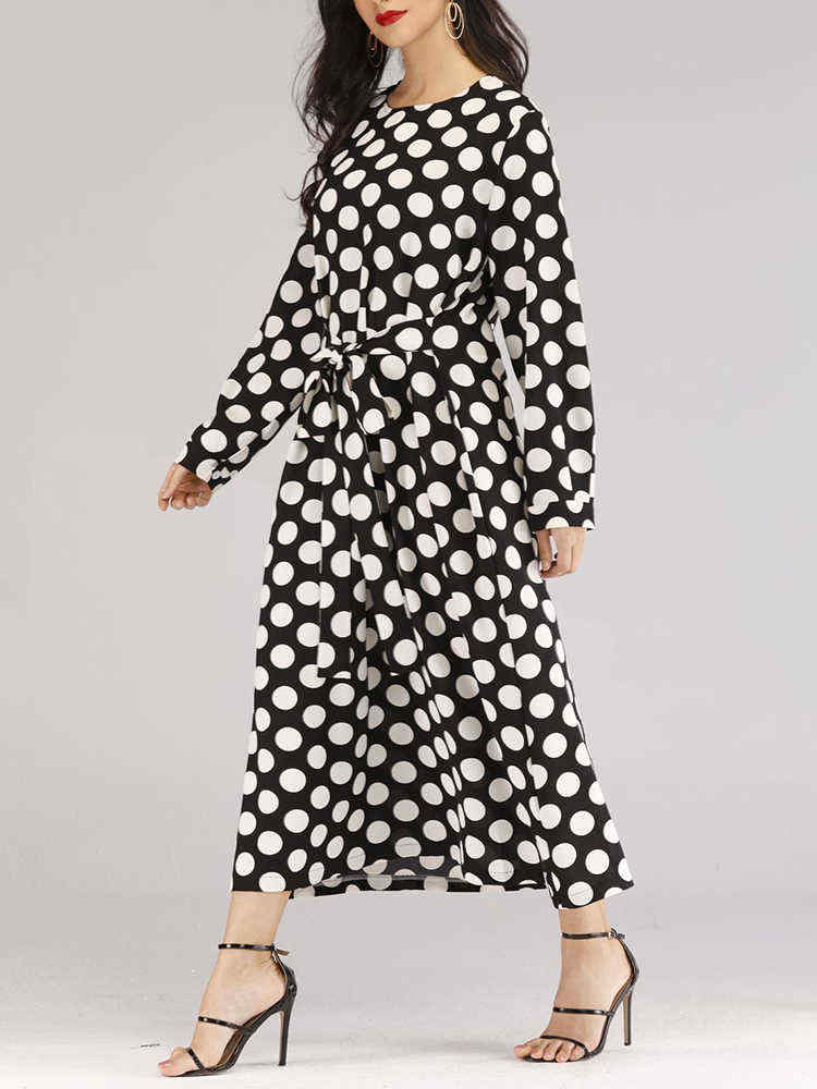 Polka-Dot-O-neck-Long-Sleeve-Women-Long-Dress-1426946