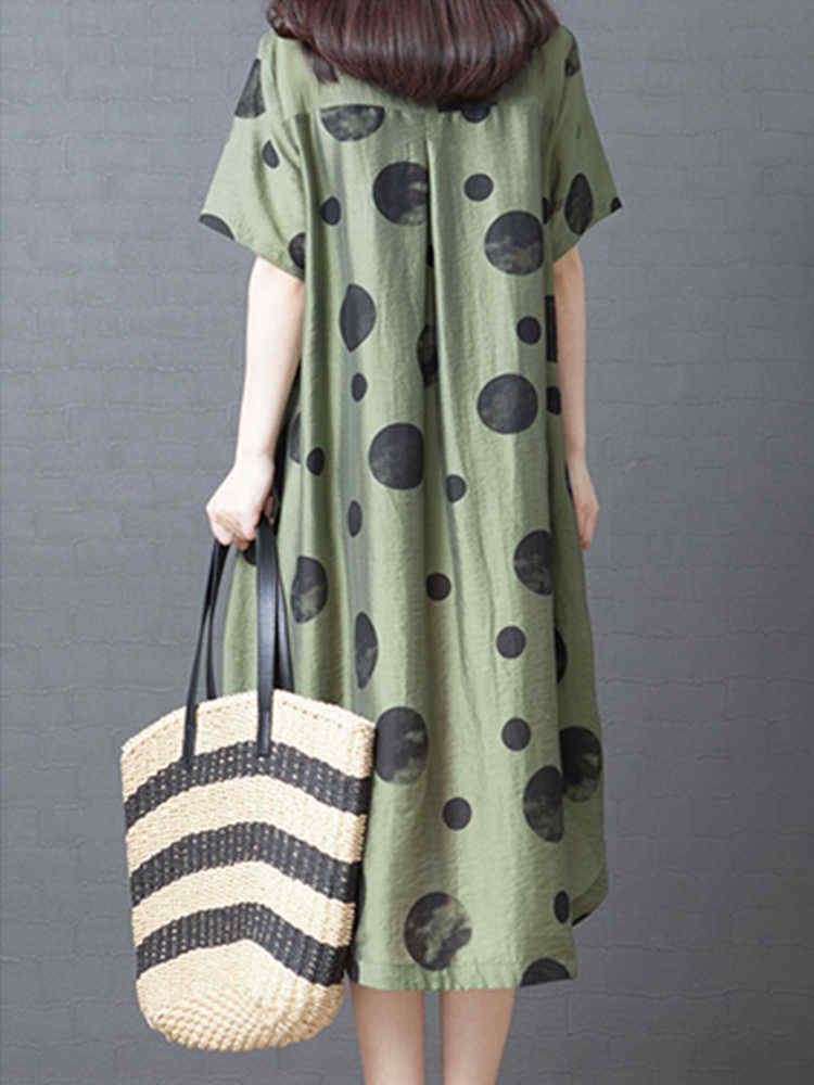 Polka-Dot-Print-Irregular-Loose-Summer-Dress-1525863