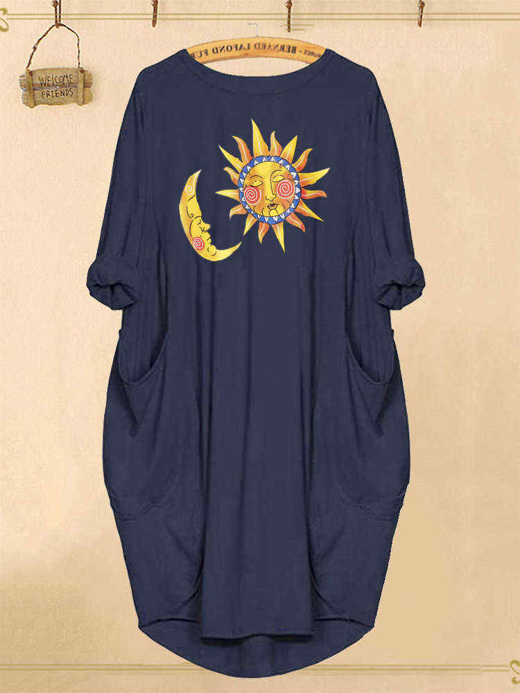 Sun-Moon-Cartoon-Print-Casual-Women-Dress-with-Pockets-1549120