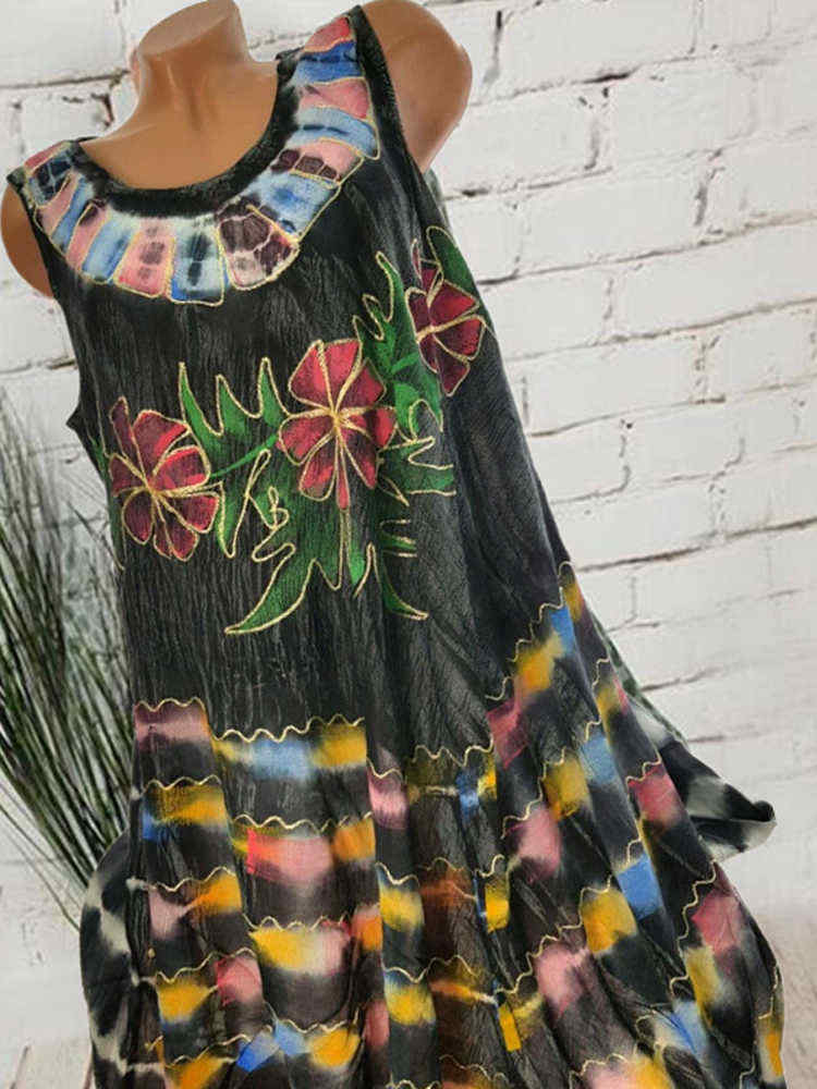 Tie-Dyeing-Flowers-Sleeveless-Plus-Size-Dress-1538146