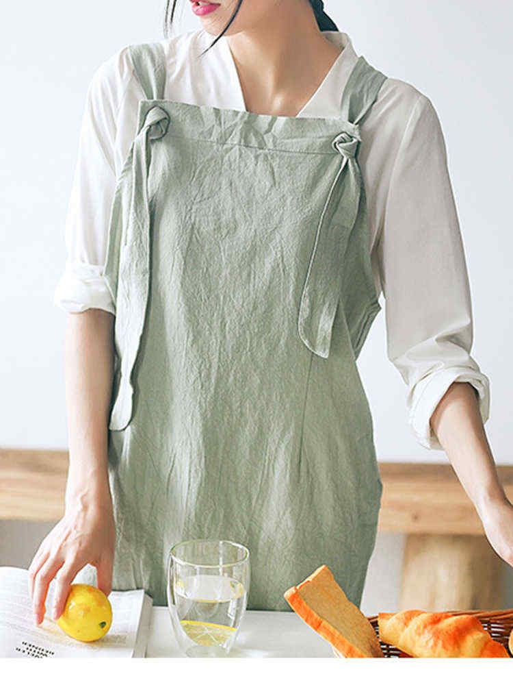 Vintage-Cotton-Linen-Japanese-Style-Pure-Color-Aprons-Dress-with-Pockets-1364913