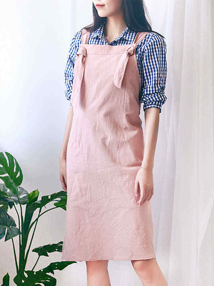 Vintage-Cotton-Linen-Japanese-Style-Pure-Color-Aprons-Dress-with-Pockets-1364913
