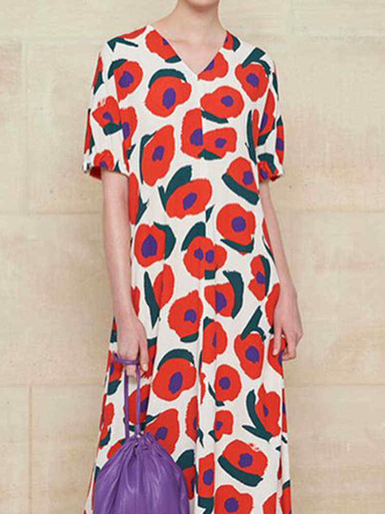 Vintage-Floral-Print-V-neck-Short-Sleeve-Women-Maxi-Dress-1465104