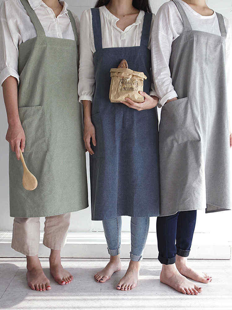 Vintage-Japanese-Cotton-Linen-Kitchen-Aprons-Dress-with-Pocket-1364352