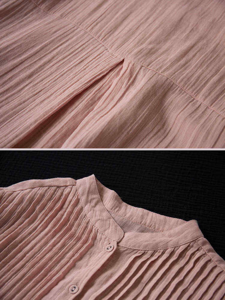 Vintage-Solid-Color-Button-Down-Band-Collar-Shirt-Dress-1529611
