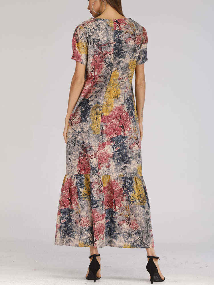 Women-Art-Printed-Short-Sleeve-Pockets-Maxi-Dress-1426292