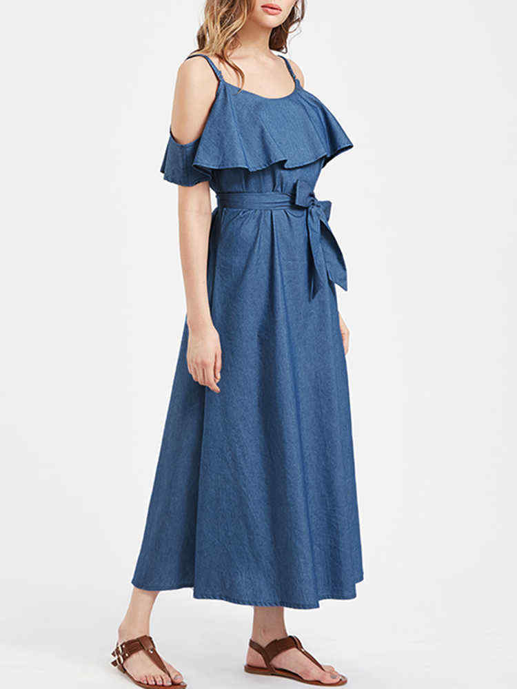 Women-Cotton-Ruffles-Sleeves-Open-Shoulder-Maxi-Dress-1285985