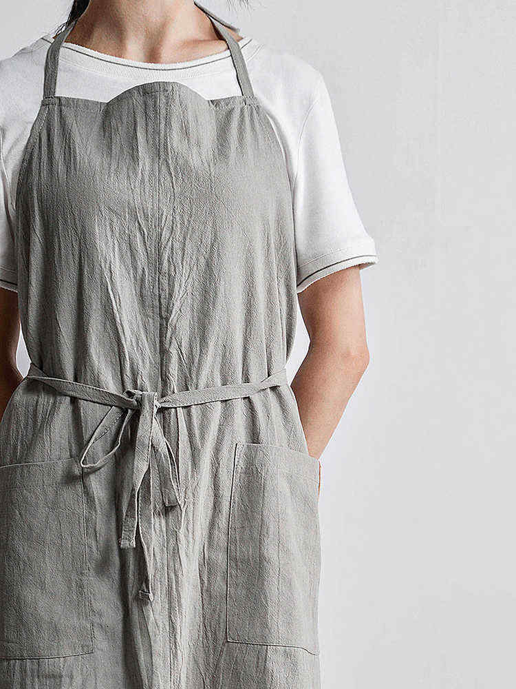 Women-Japanese-Retro-Pure-Color-Cotton-Linen-Aprons-Dress-with-Pockets-1364171