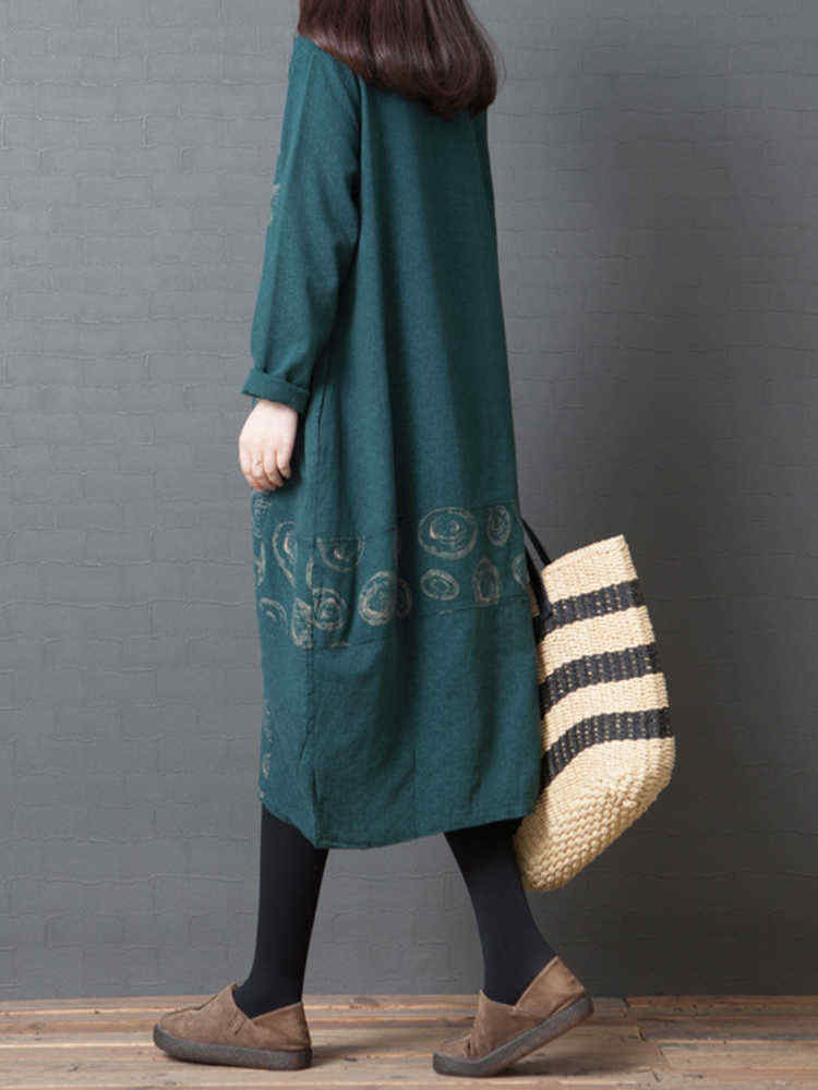 Women-Vintage-V-neck-Long-Sleeve-Pockets-Baggy-Dress-1431213