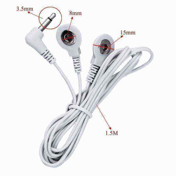 1-Pair-TENS-Massager-Electrode-Lead-Wire-Kabel-Stud-Snap-1074686