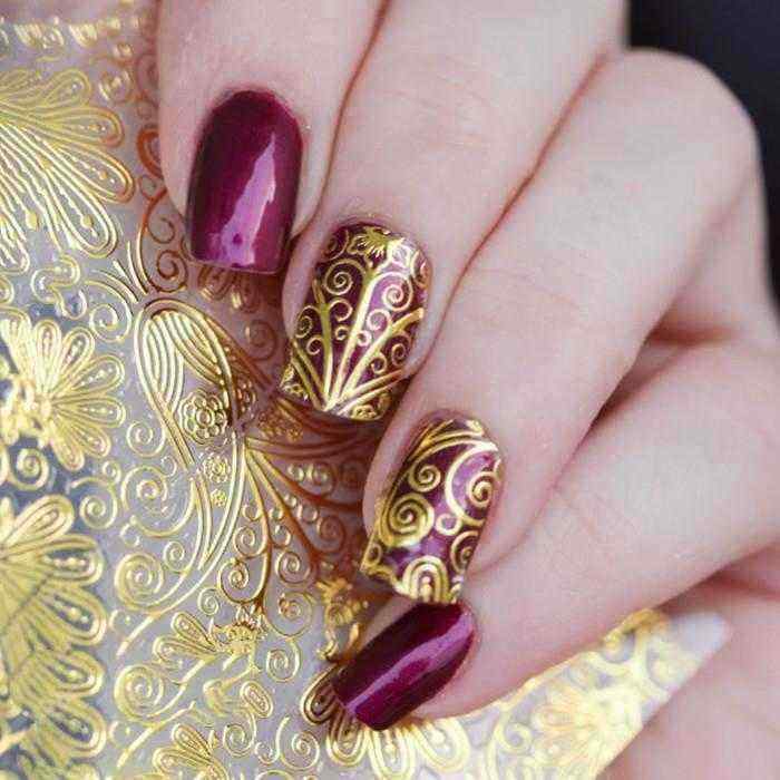 1-Sheet-3D-Gold-Embossed-Nail-Stickers-Flower-Blooming-Decals-Gorgeous-Manicure-1188133