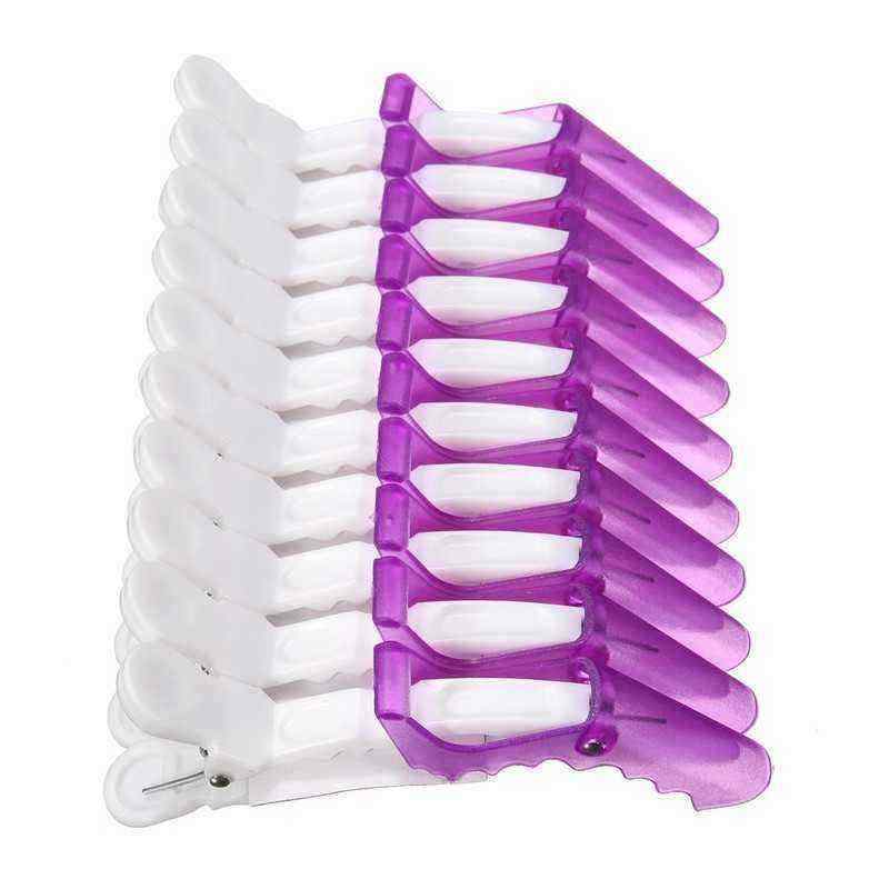 10Pcs-Plastic-Salon-Clamps-Crocodile-Hairdressing-Hair-Clips-Tool-1027268