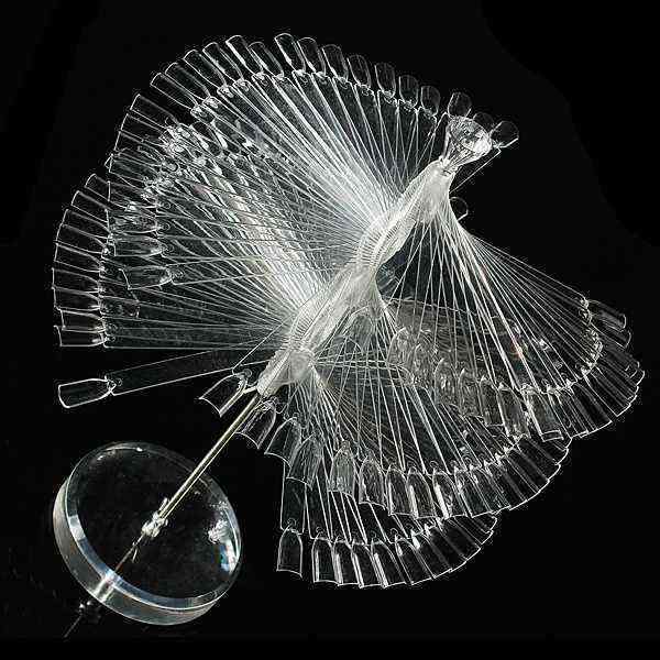 120Pcs-False-Nail-Art-Clear-Tips-Stick-Practice-Spiral-Display-Shelf-948714