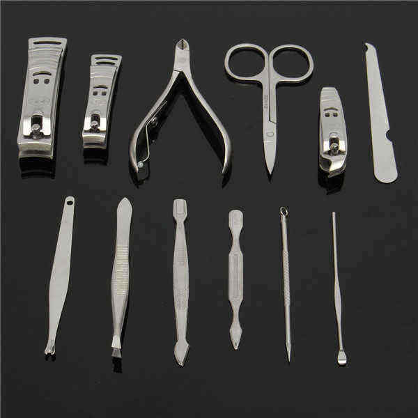 12pcs-Stainless-Steel-Manicure-Tools-Set-Travel-Nail-Nipper-File-Clipper-Tweezers-Eyebrow-Scissors-1079552