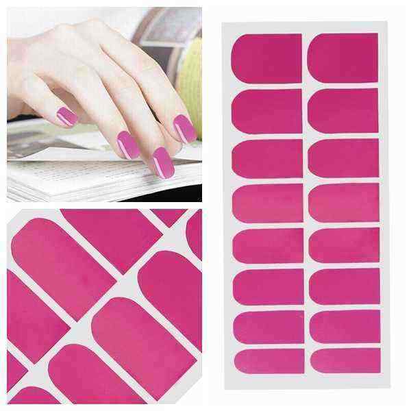 16-PCS-Pure-Colors-Nail-Art-Polish-Metal-Full-Stickers-934553