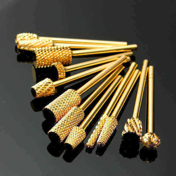 1Pcs-Pro-Gold-Aluminium-Electric-Carbide-Grinding-Head-Manicure-Nail-Drill-File-Bit-967859