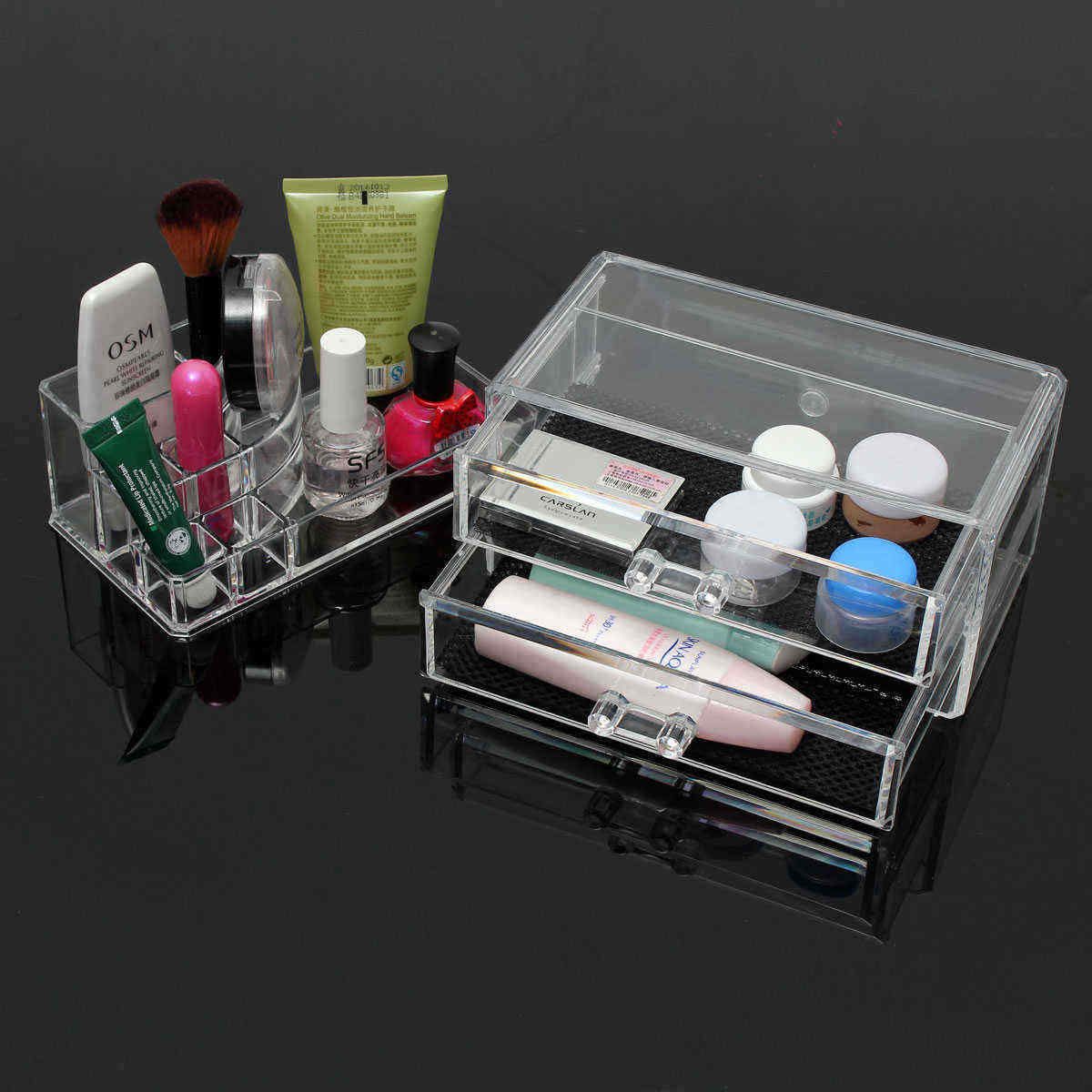 2-Drawer-Clear-Acrylic-Cosmetic-Organizer-Storage-Container-Brushes-Holder-Table-1115602