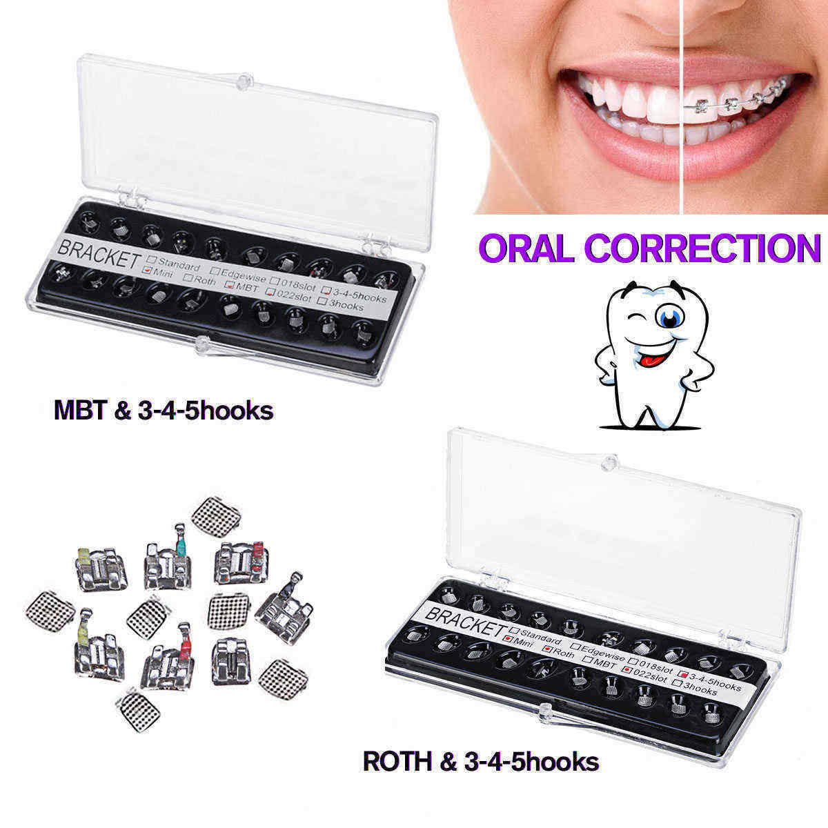 20PcsSet-ROTH--MBT-022-Slot-3-4-5-Hooks-Mini-Orthodontic-Dental-Metal-Brackets-Brace-Tools-1518035