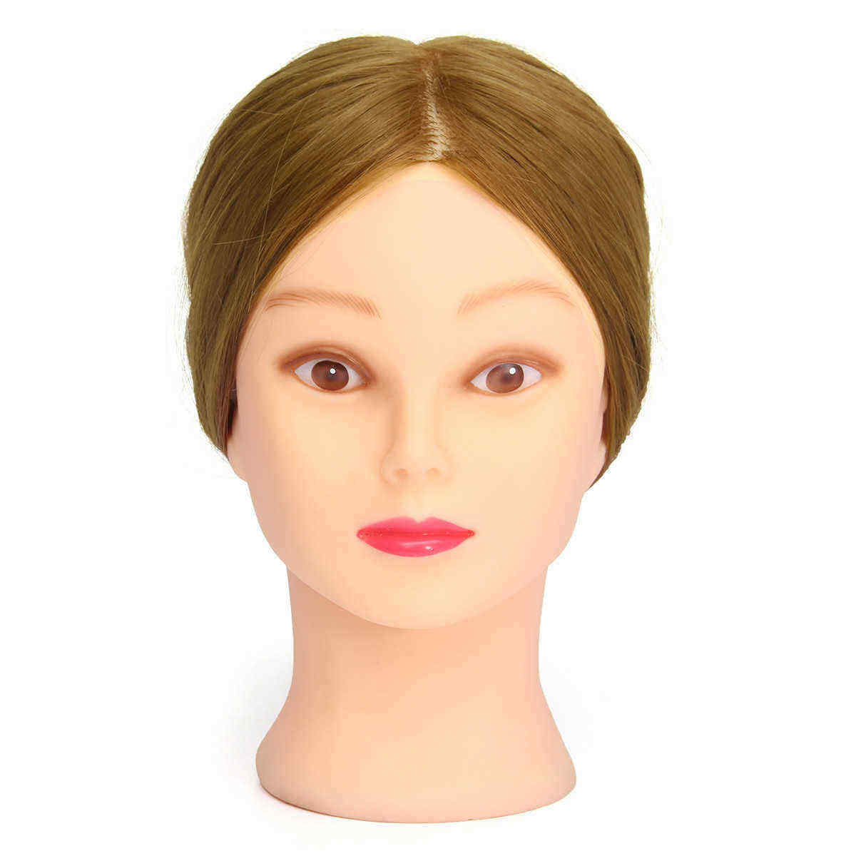26quot-Light-Brown-30-Human-Hair-Training-Mannequin-Head-Model-Hairdressing-Makeup-Practice-with-Cla-1159494