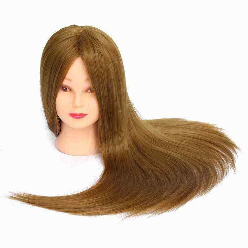 26quot-Light-Brown-30-Human-Hair-Training-Mannequin-Head-Model-Hairdressing-Makeup-Practice-with-Cla-1159494