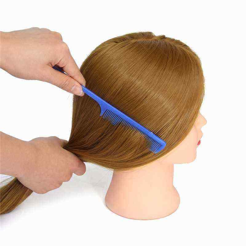 26quot-Light-Brown-30-Human-Hair-Training-Mannequin-Head-Model-Hairdressing-Makeup-Practice-with-Cla-1159494