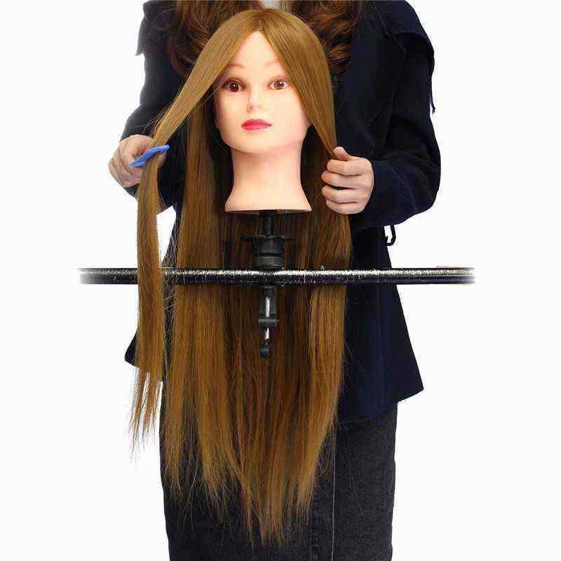 26quot-Light-Brown-30-Human-Hair-Training-Mannequin-Head-Model-Hairdressing-Makeup-Practice-with-Cla-1159494