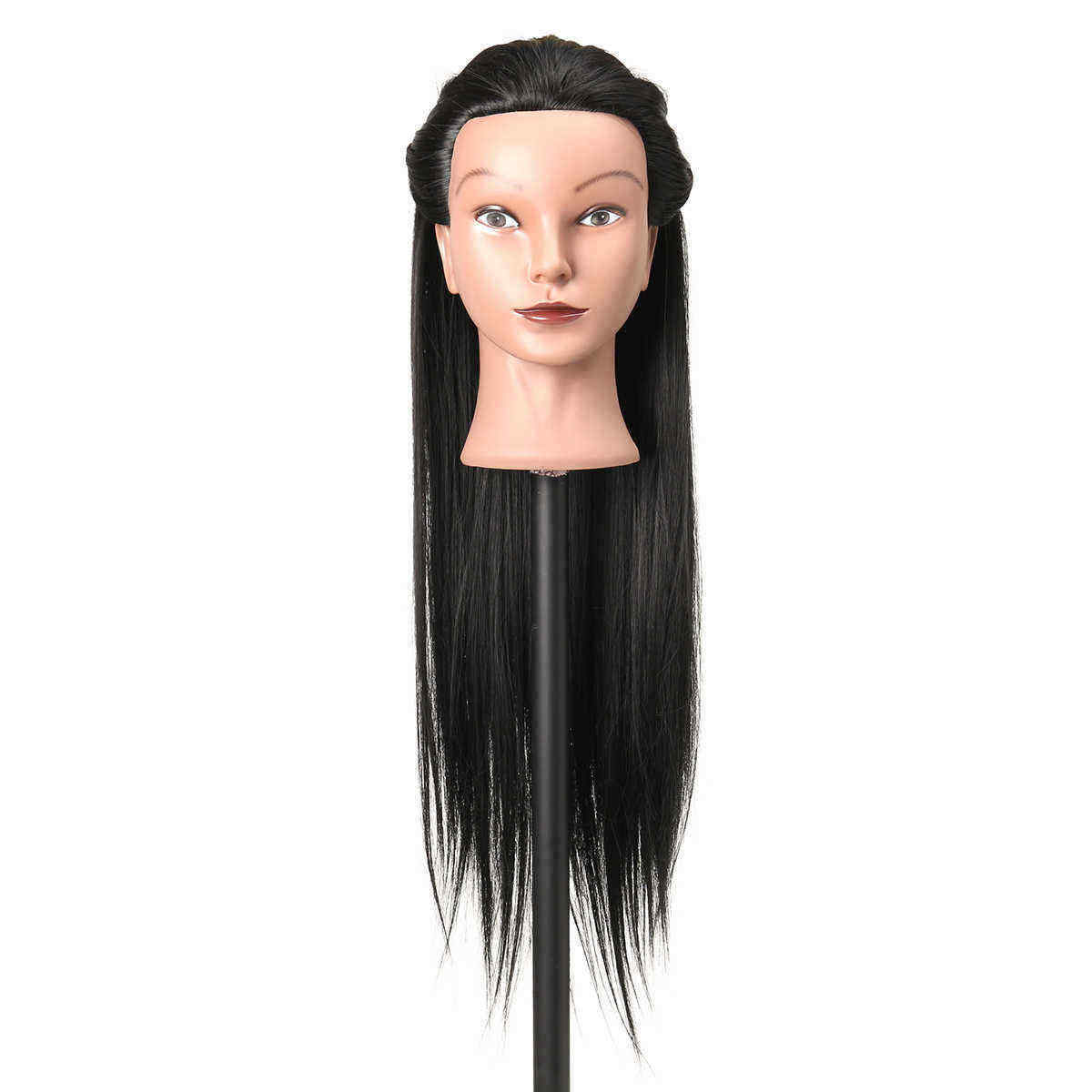 27Inch-Black-30-Human-Hair-Hairdressing-Training-Mannequin-Practice-Head-Salon-Profession-1327890