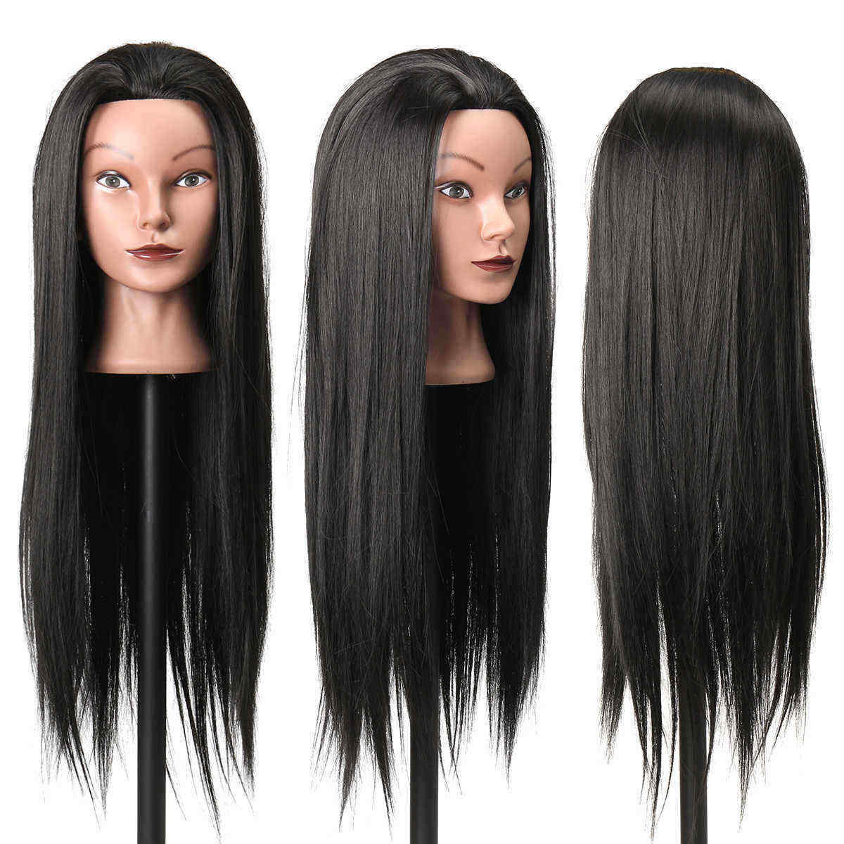 27Inch-Black-30-Human-Hair-Hairdressing-Training-Mannequin-Practice-Head-Salon-Profession-1327890