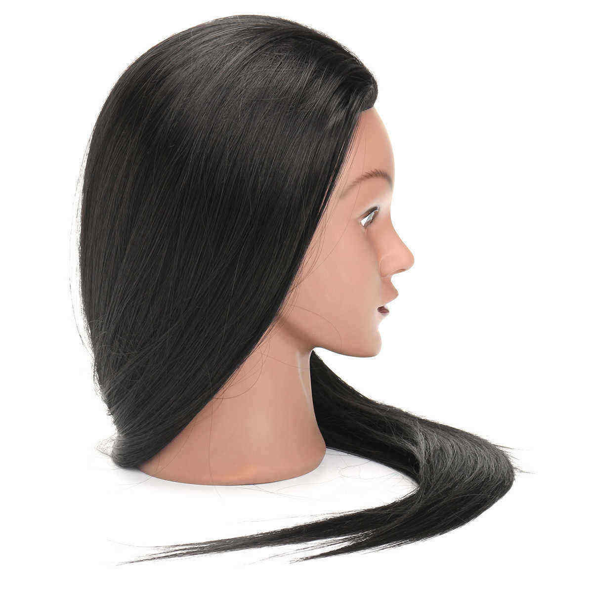 27Inch-Black-30-Human-Hair-Hairdressing-Training-Mannequin-Practice-Head-Salon-Profession-1327890