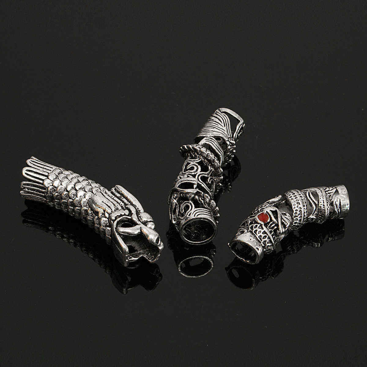 3-in-1-Feather-Dirty-Braid-Hair-Extension-Tool-Bracelet-Necklace-Jewelry-Accessory-Silver-Micro-Link-1098107