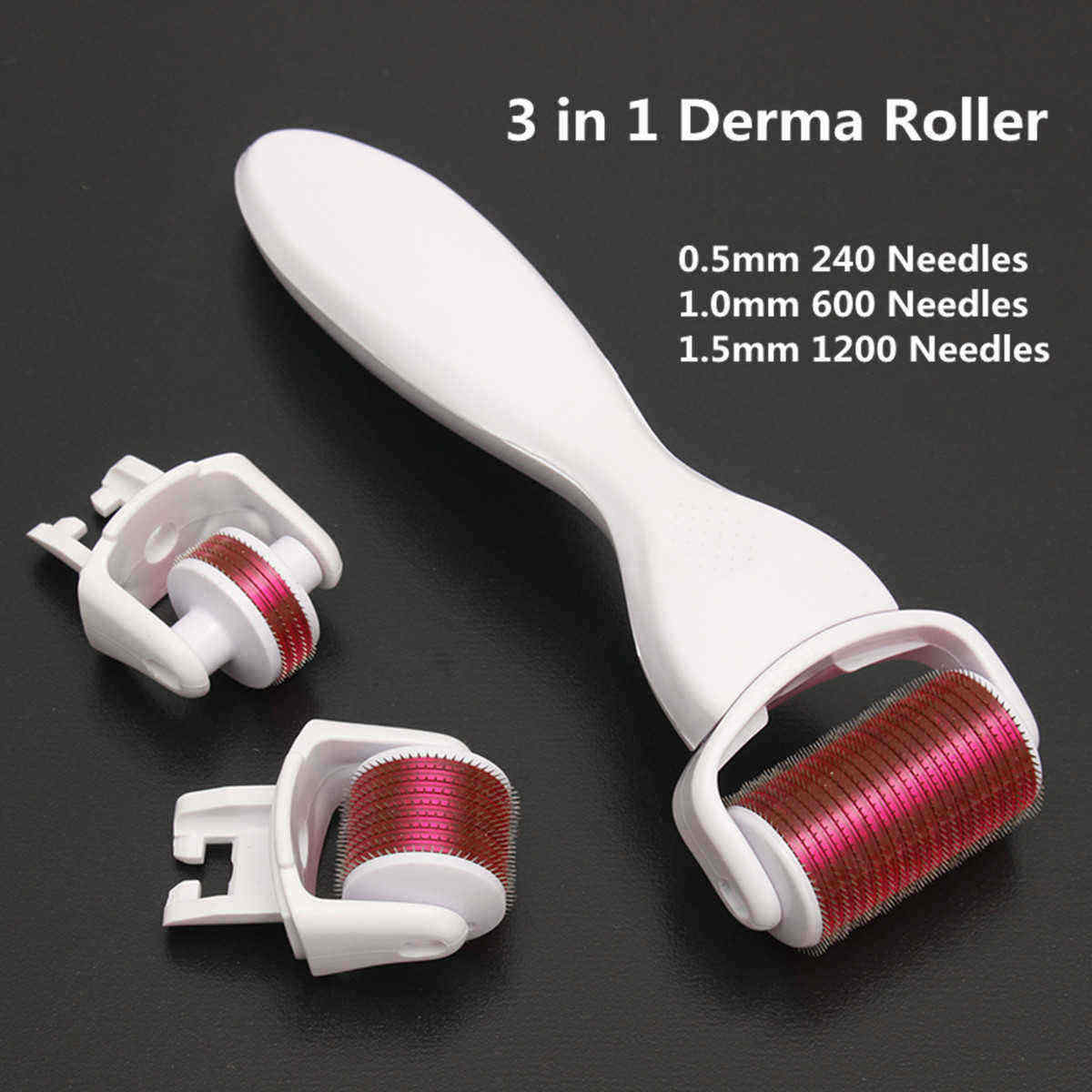 3-in-1-Titanium-Derma-Roller-Micro-Needles-Anti-Wrinkles-Skin-Care-Kit-Acne-Treatment-05-10-15mm-1138579