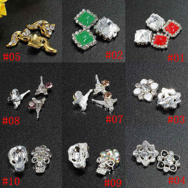 3D-Glitter-Fox-Square-Skull-Rhinestone-Metal-Nail-Art-Stickers-84562