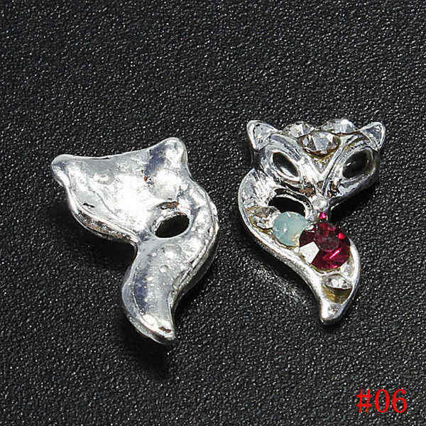 3D-Glitter-Fox-Square-Skull-Rhinestone-Metal-Nail-Art-Stickers-84562