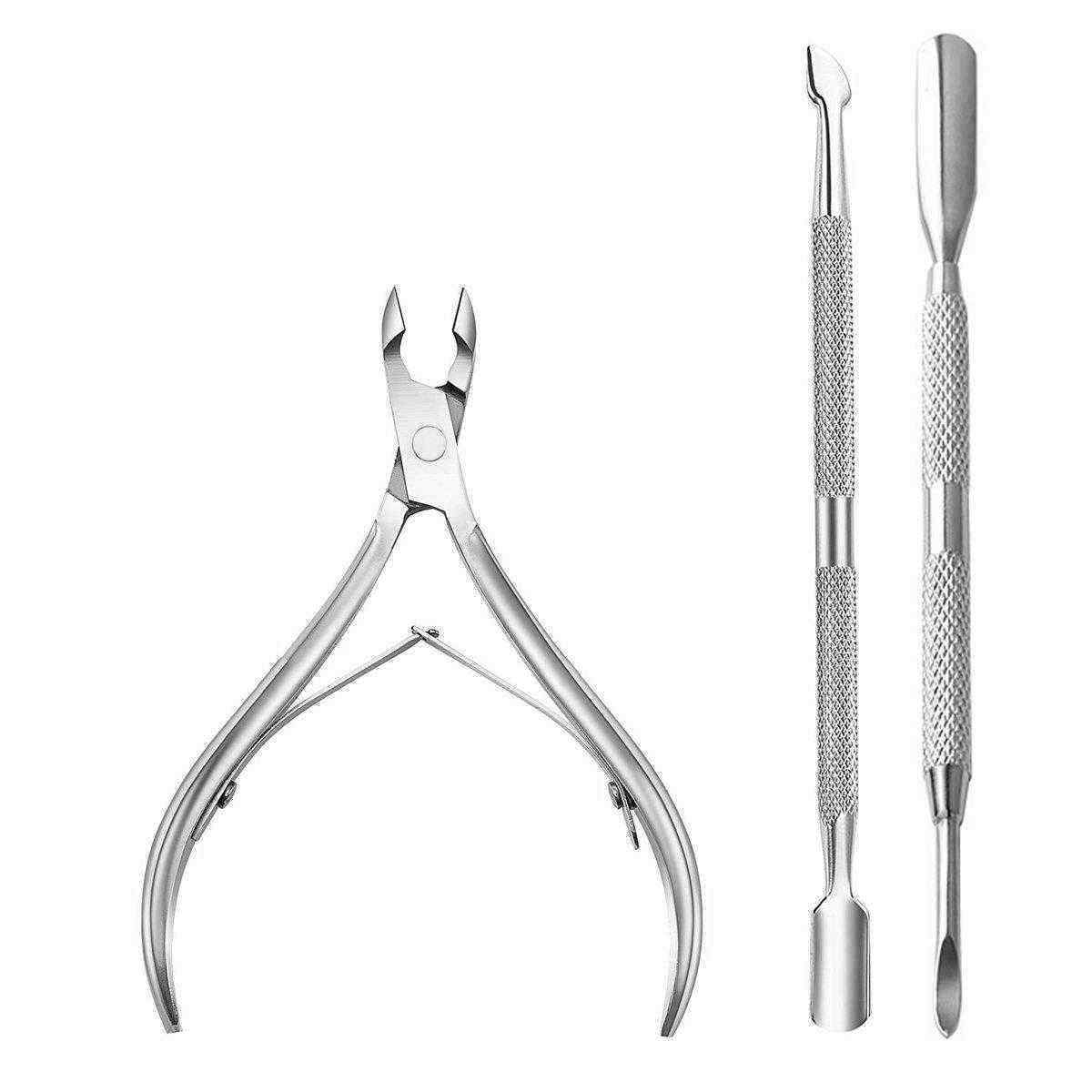 3pcs-Stainless-Steel-Nail-Cuticle-Spoon-Pusher-Remover-Cutter-Nipper-Clipper-Set-1021003