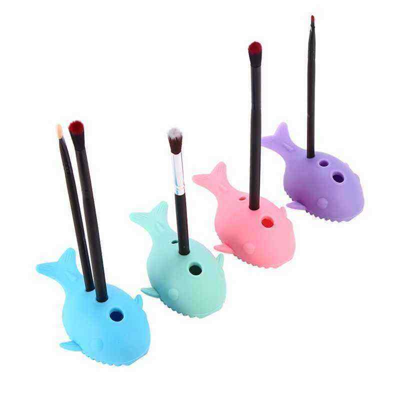 4-Colors-Cute-Malfunctional-Whale-Shaped-Silicone-Makeup-Brushes-Cleaning-Washing-Holder-Tools-1336070