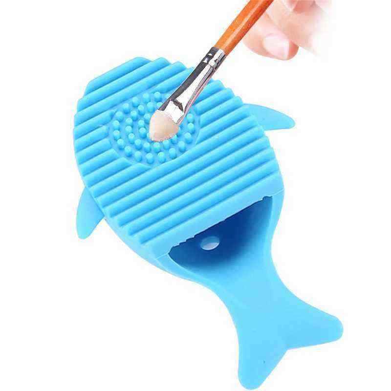 4-Colors-Cute-Malfunctional-Whale-Shaped-Silicone-Makeup-Brushes-Cleaning-Washing-Holder-Tools-1336070