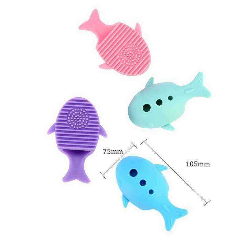 4-Colors-Cute-Malfunctional-Whale-Shaped-Silicone-Makeup-Brushes-Cleaning-Washing-Holder-Tools-1336070