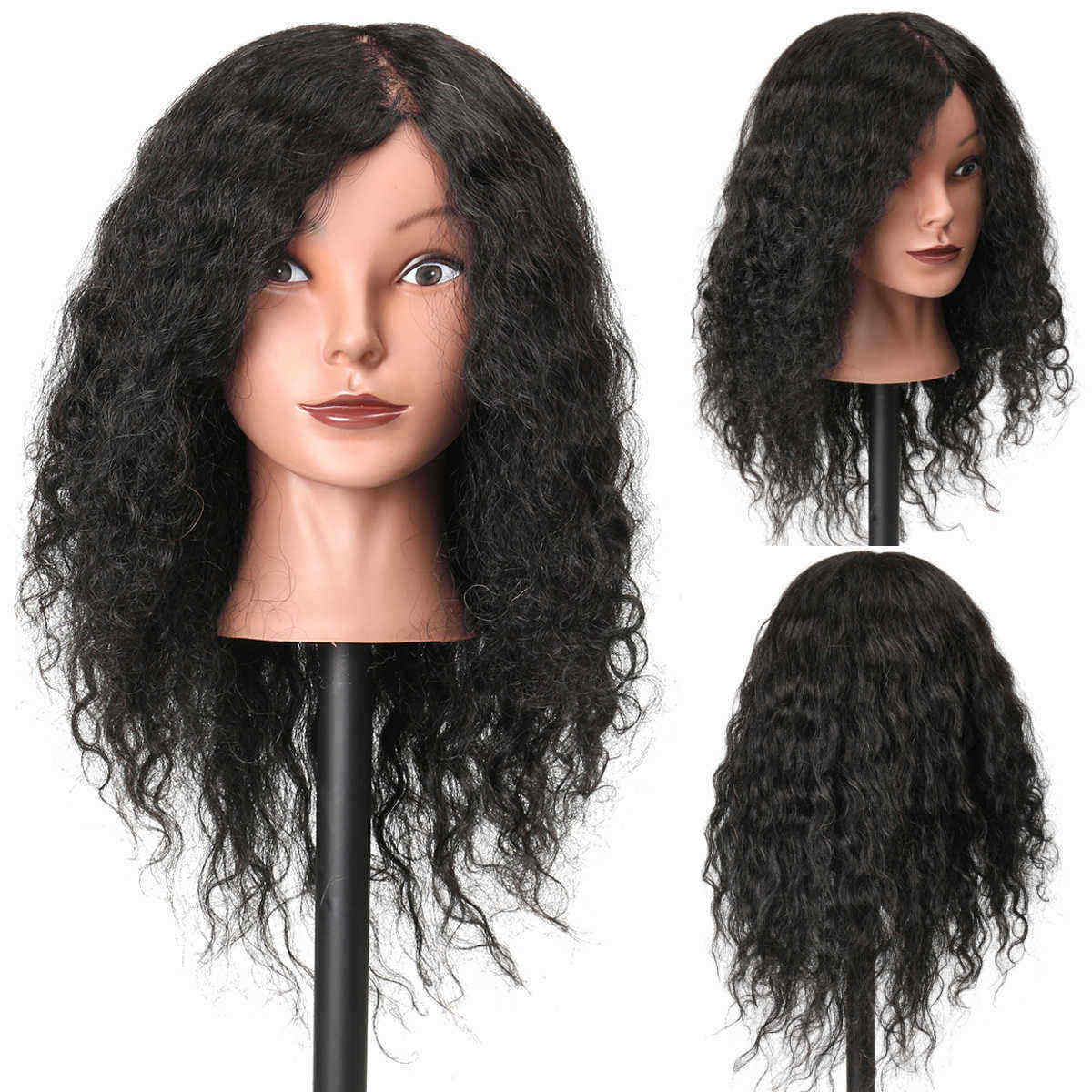 48cm-100-Human-Hair-Hairdressing-Mannequin-Head-Practice-Model-Long-Curly-Hair-1330230