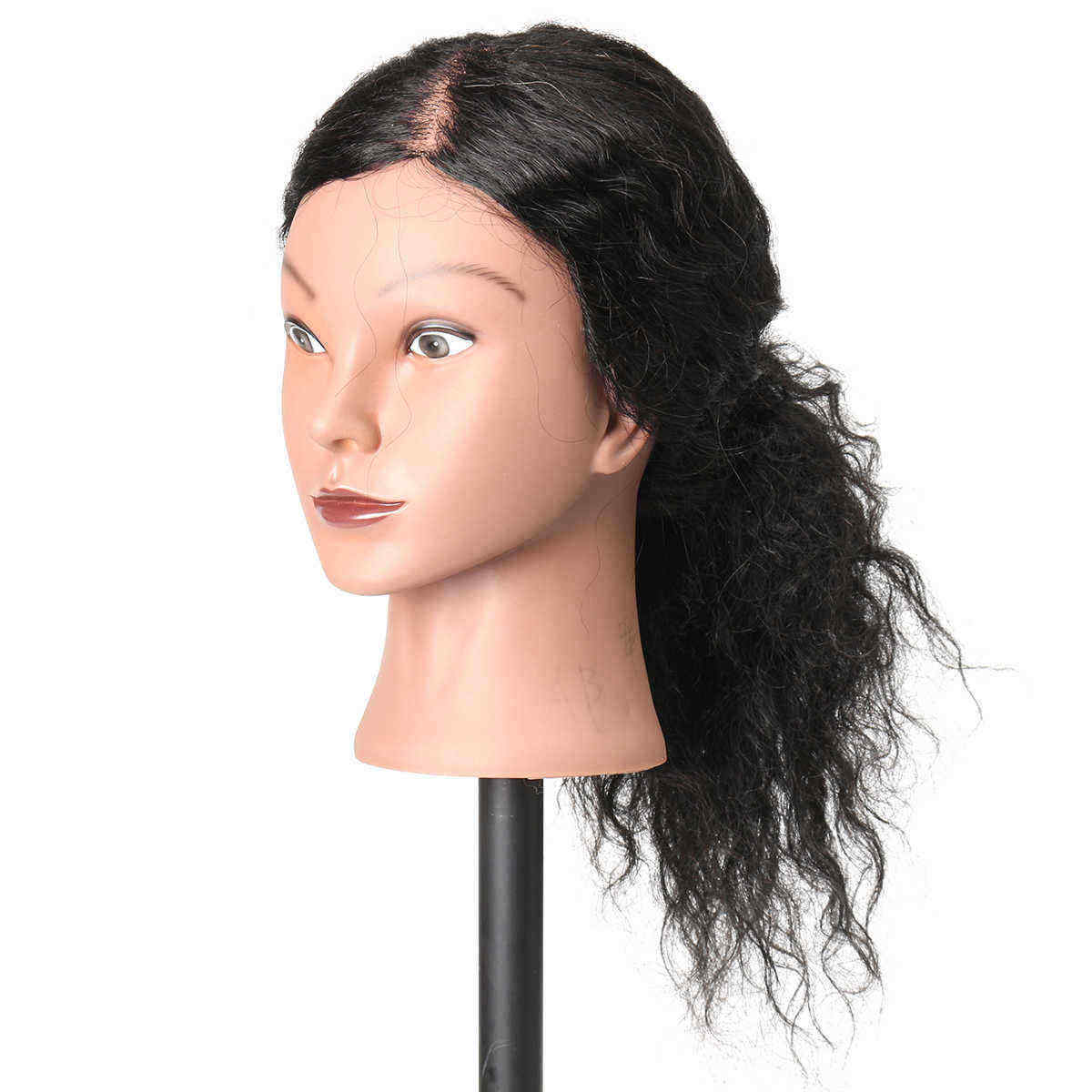 48cm-100-Human-Hair-Hairdressing-Mannequin-Head-Practice-Model-Long-Curly-Hair-1330230