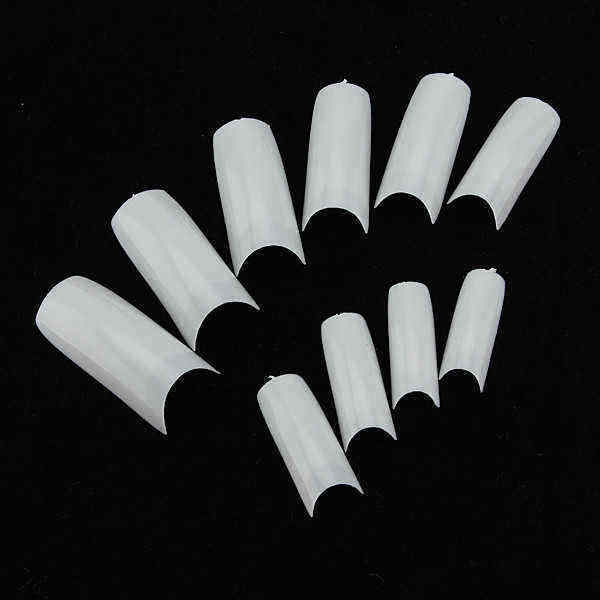 500pcs-White-Acrylic-French-False-3D-Nail-Art-Half-Tips-23935