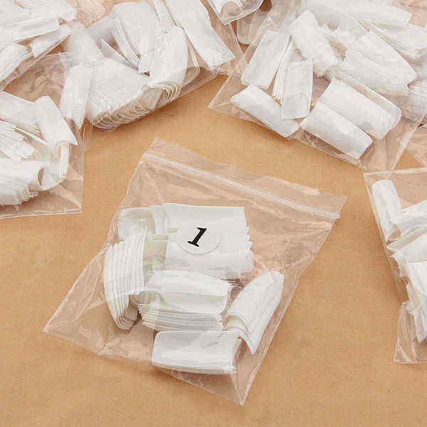 500pcs-White-Acrylic-French-False-3D-Nail-Art-Half-Tips-23935