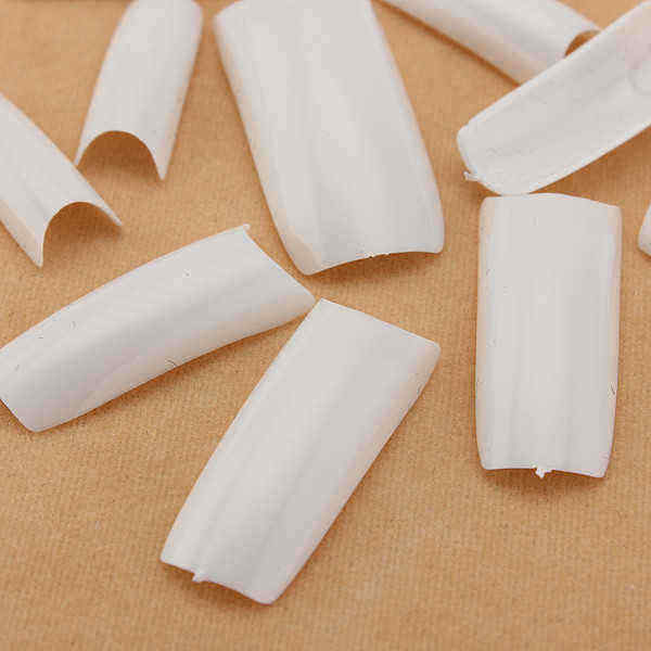 500pcs-White-Acrylic-French-False-3D-Nail-Art-Half-Tips-23935
