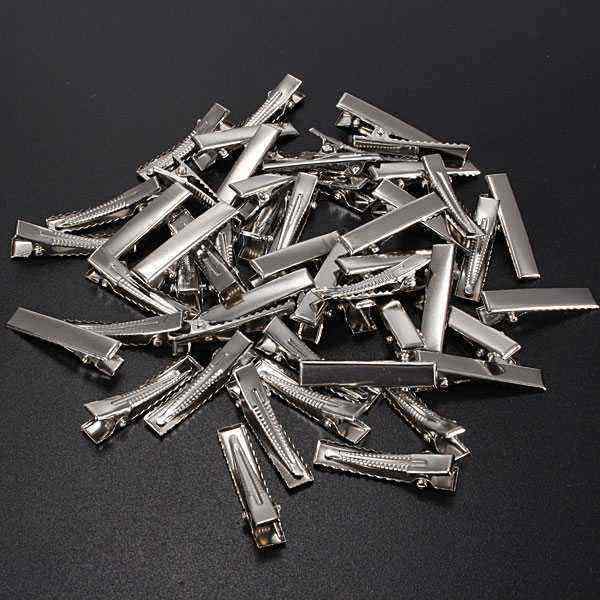 50Pcs-Metal-Silver-Alligator-Prong-Hair-Clips-Accessories-959107