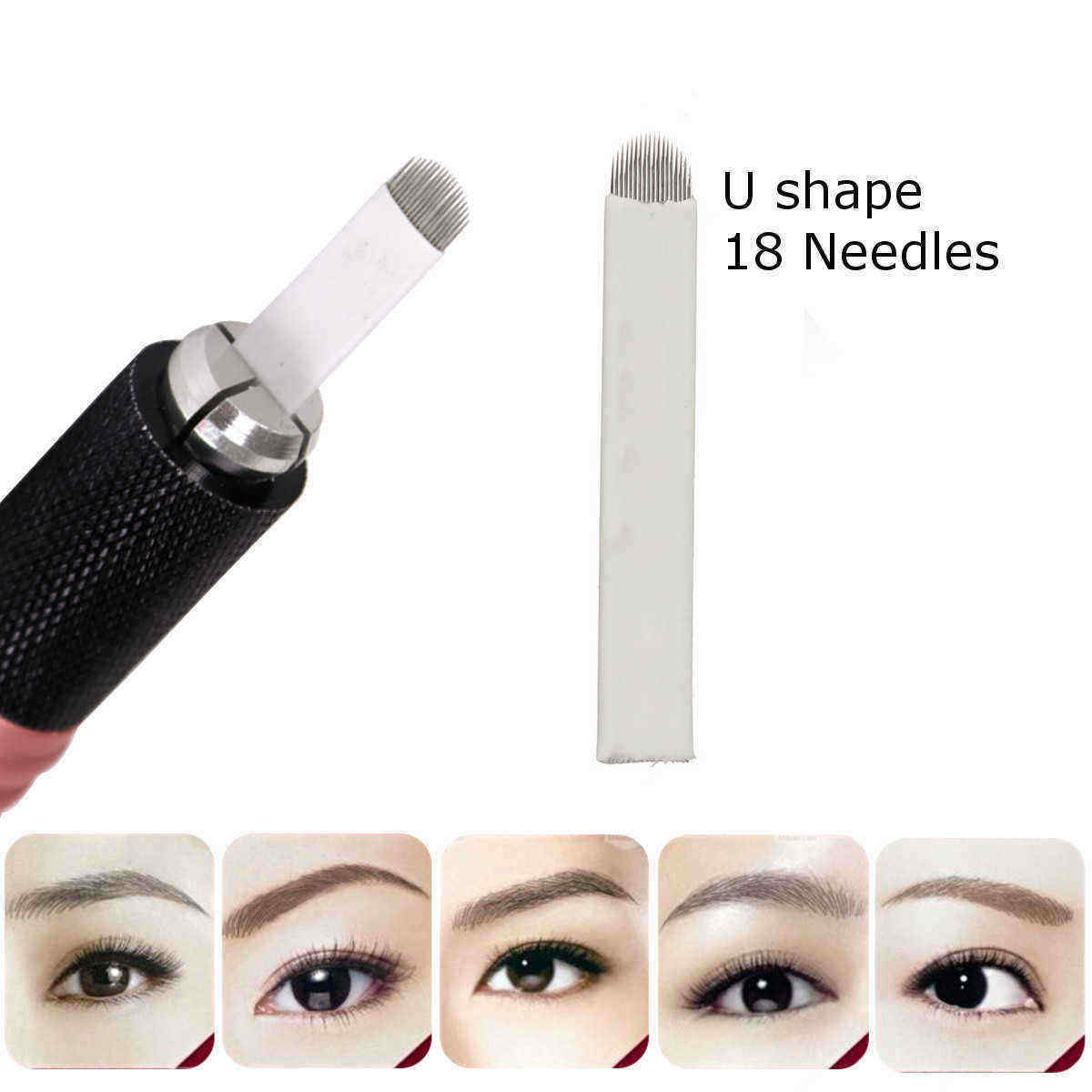 50pcs-U-Shape-18-Needles-Pins-Manual-Permanent-Eyebrow-Microblading-Tattoo-Blades-Eye-Makeup-1088867