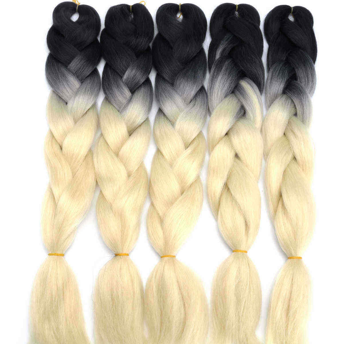 5Pcs-24quot-Ombre-Dip-Dye-Kanekalon-Jumbo-Braid-Pigtail-Hair-Extensions-Ponytails-Synthetic-Wigs-1152486