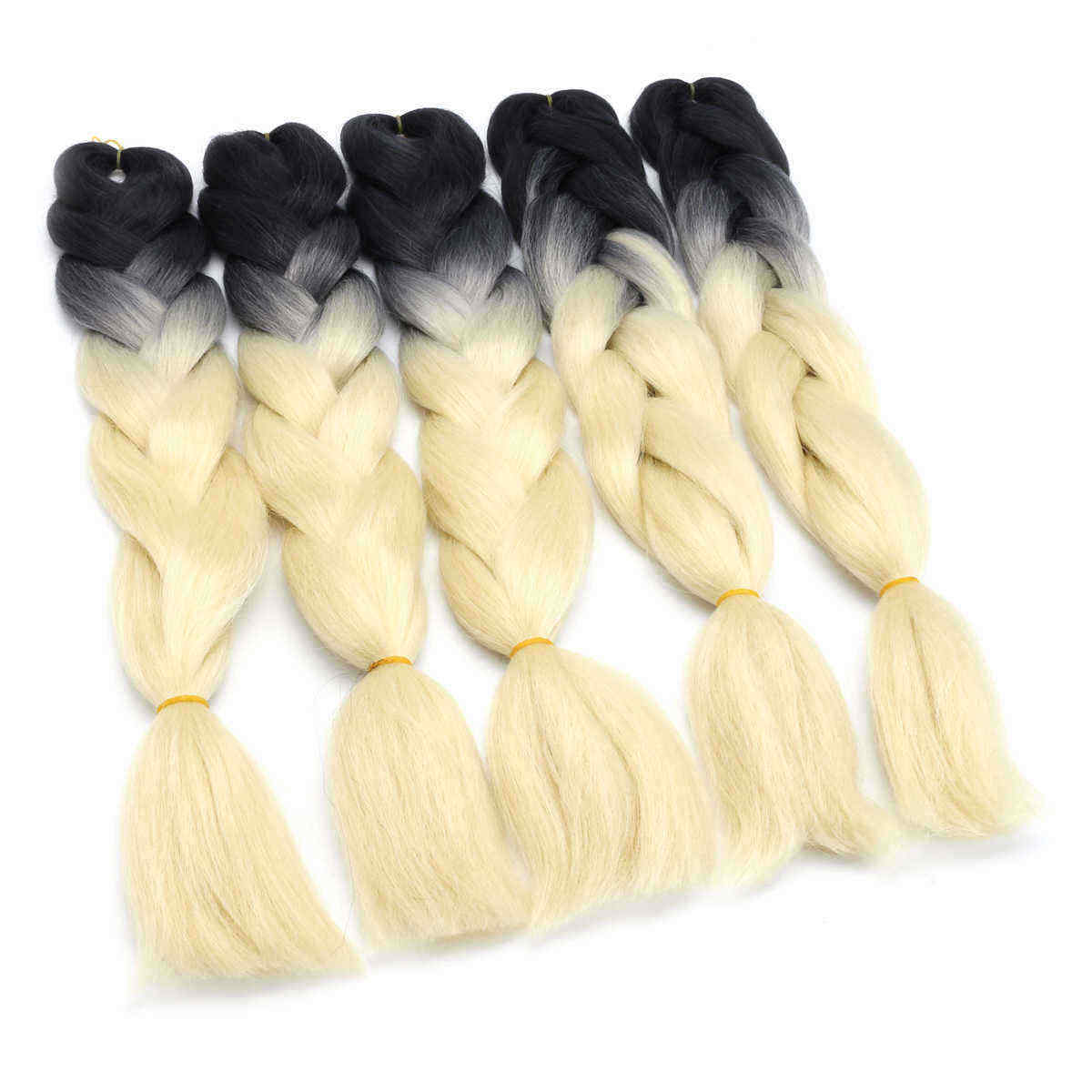 5Pcs-24quot-Ombre-Dip-Dye-Kanekalon-Jumbo-Braid-Pigtail-Hair-Extensions-Ponytails-Synthetic-Wigs-1152486