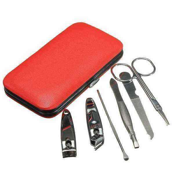 6pcs-Stainless-Steel-Nail-Clipper-Tweezer-Scissors-Manicure-Cuticle-Cutter-Tools-Travel-Kit-1272985